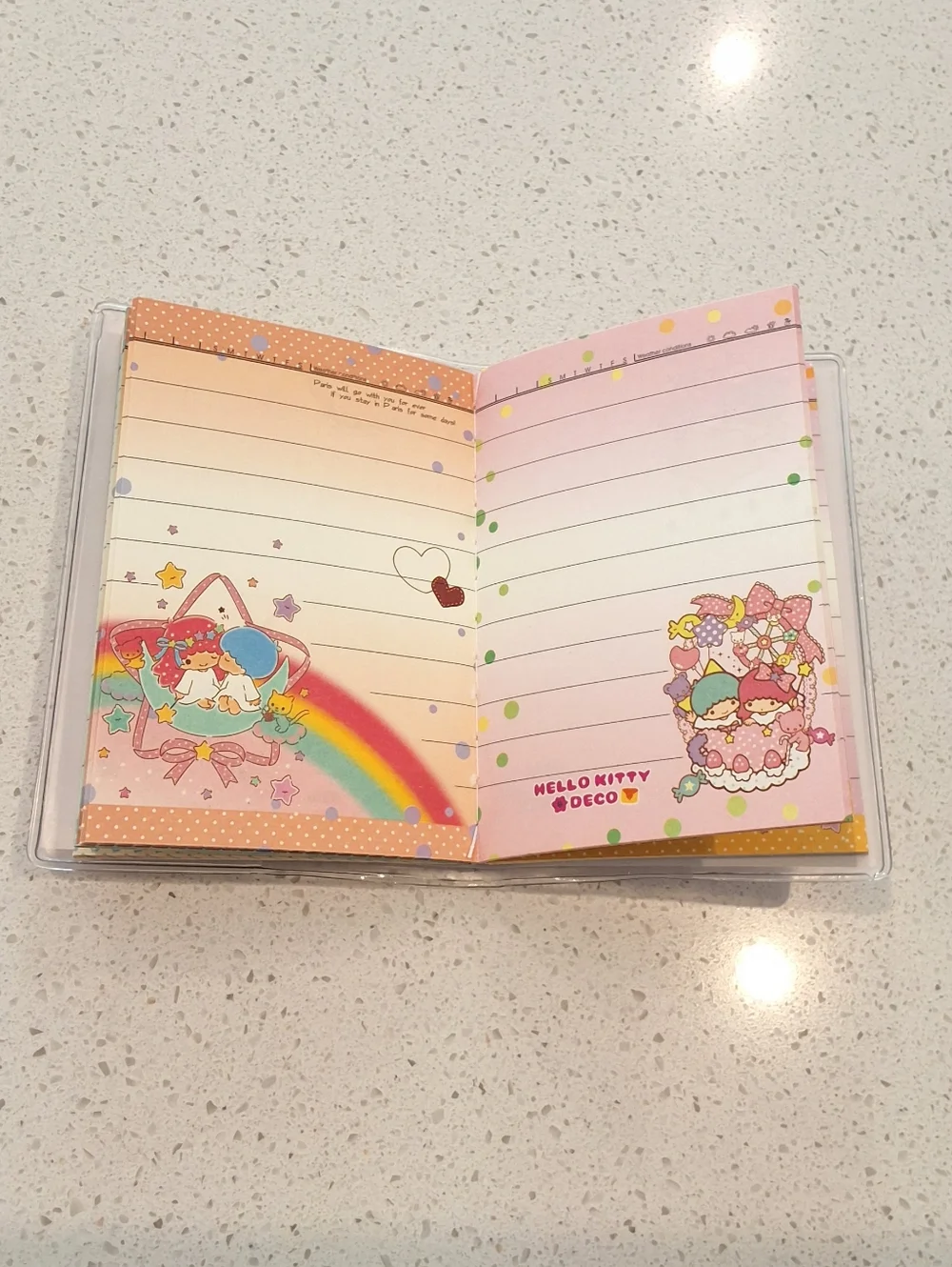 Litlle Twin Star Pocket Notebook With Colorful Pages, New